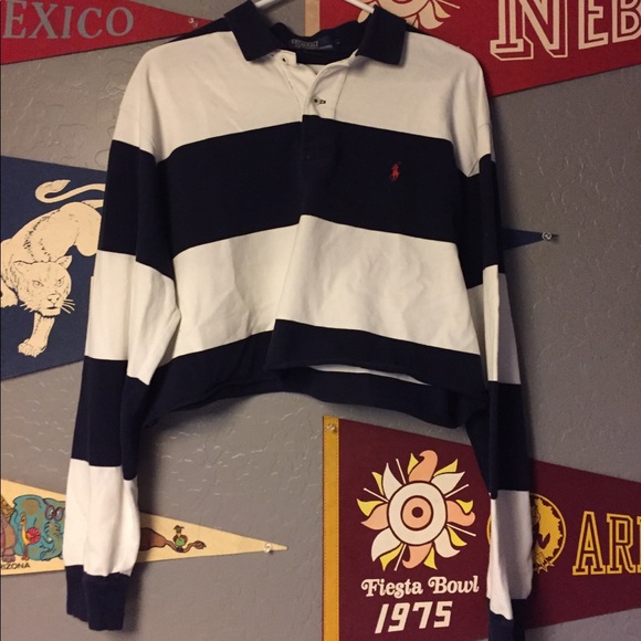 vintage polo crop rugby shirt